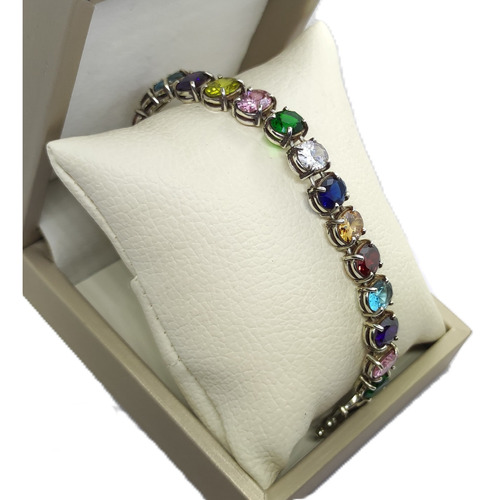 Pulsera Plata 950 Broche Delfin Circonitas Colores