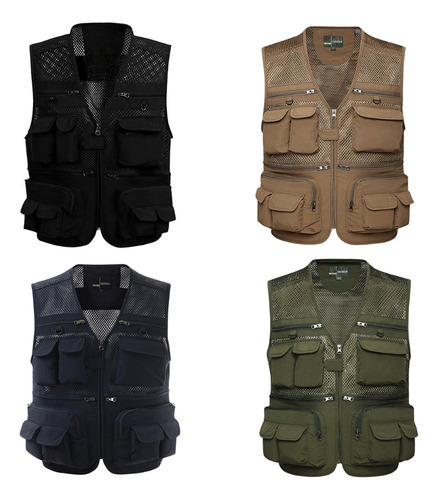 Chaleco C Dry Outdoor Para Hombre, Malla De Camuflaje, Bolsi