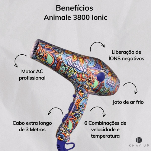 Secador De Cabelo - Lizz Professional - Animale 3800 Ionic