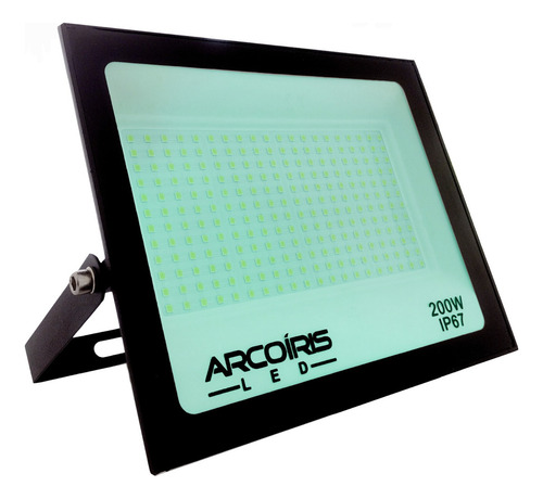 Refletor Led Holofote Superled 200w Luz Verde Ip67 Carcaça Preto