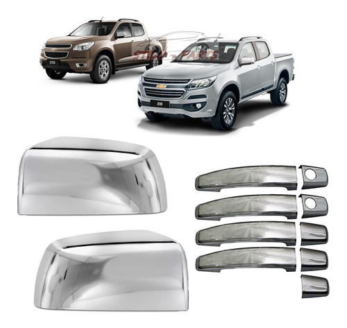 Capa Cromada Maçaneta E Retrovisor Shekparts S10 19-21