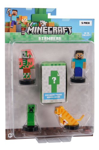 Pack De 5 Figuras Timbre Minecraft - Steve