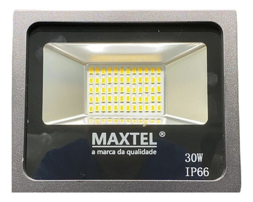 Refletor De Led 30w 3000k Bivolt Preto Maxtel Cor Da Luz Branco-quente 110v/220v