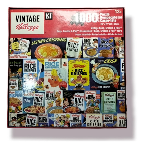 Rompecabezas Vintage Afiche Kelloggs 1000 Piezas Cereal 