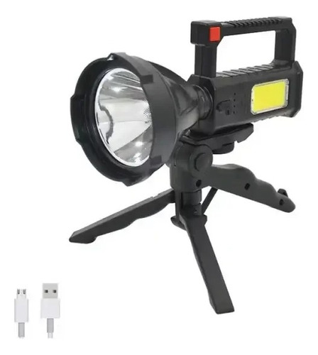 Linterna Recargable Faro Luz Led Caza Foco De Mano Pesca T6