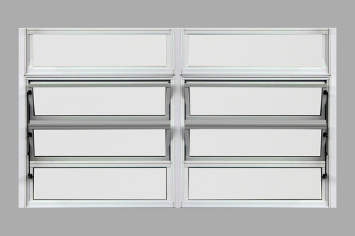 Imagem 2 de 6 de Vitro Basculante Alumínio Branco 80x150cm - C/ Vidros 3mm