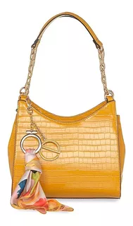 Bolsa Cloe Satchel Look Animal Skin Con Mascada