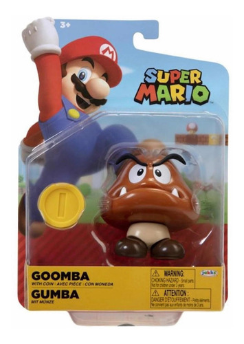 Super Mario Goomba Con Moneda Figura 9cm Jakks Nintendo
