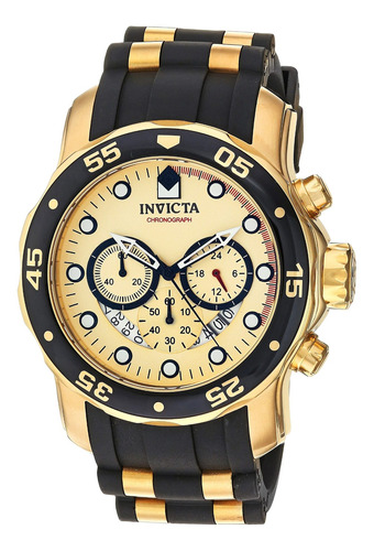 Reloj Hombre Invicta 17566 Cuarzo Pulso Negro En Poliuretano