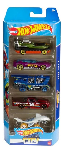 Kit Carrinhos Hot Wheels - Pacote Com 5 Carros - Hw City 