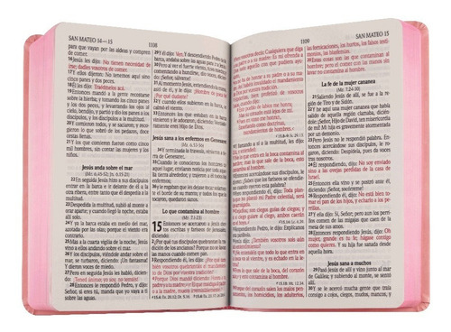 Imagen 8 de 9 de Biblia Rvr-1960 Letra Grande Imitación Piel Color Rosa Claro