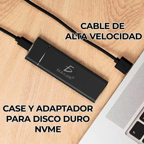 Case Para Ssd M.2 Protocolo Nvme Con Cables Tipo C & Usb 3.0