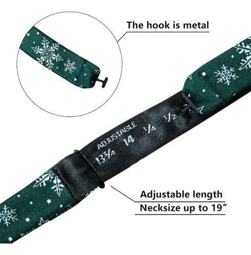 Yohowa Mens Christmas Self Tie Bow Tie Set Bowties Pocket 1z