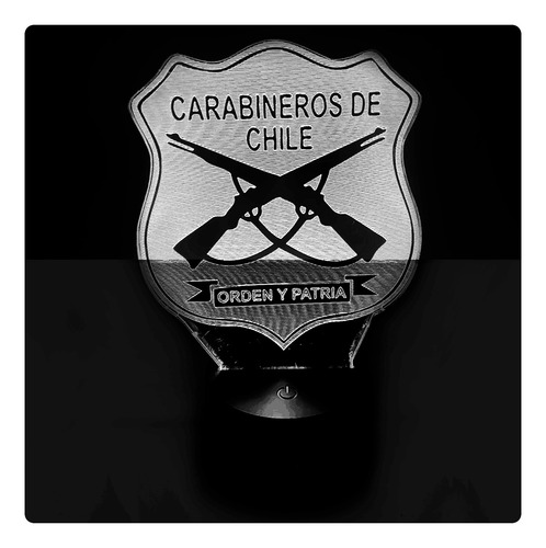 Carabineros De Chile Emblema Lámpara Base Negra App Synkitt