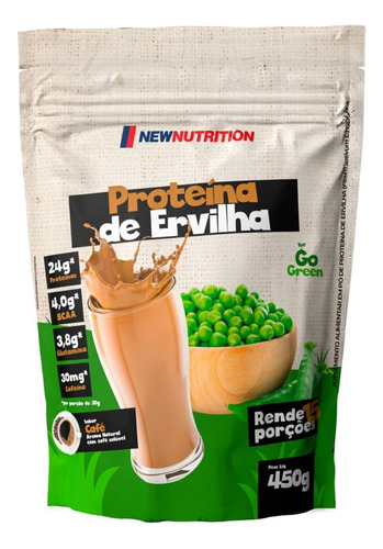 Proteína De Ervilha Isolada 450g Newnutrition Sabor Café