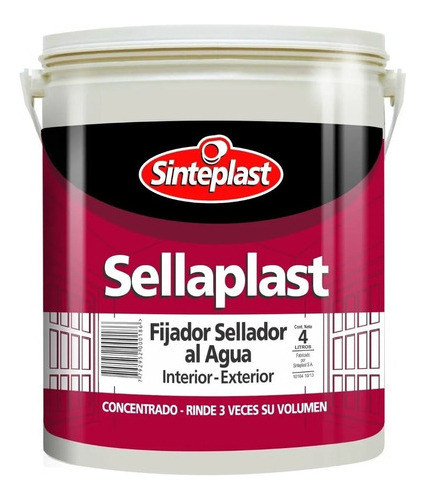 Fijador Al Agua Sellaplast  4 L  Sinteplast Pintumm