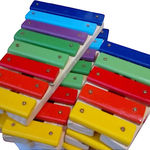 Xilofon Mediano De Madera De Colores De 5 Tonos Multicolor
