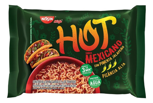Nissin Miojo Mexicano Com Pimenta Jalapeño Hot Pacote 85g