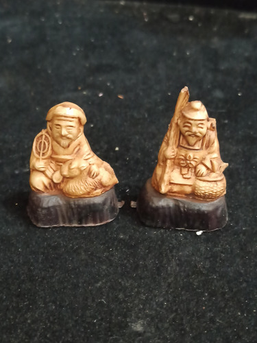 Netzuque 7 Antiguas Figuras Japonesas Pasta Imitación Marfil (Usado)