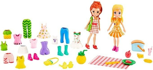 Polly Pocket Picnic Pretty Fashion Pack Con Muñecas Polly .