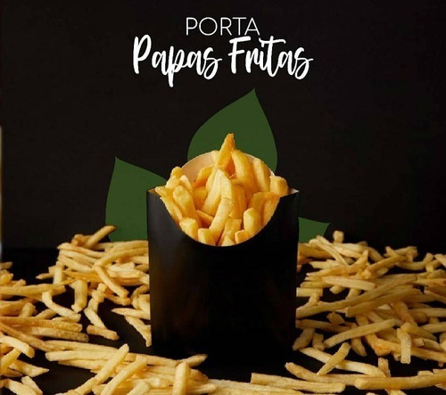 Porta Papas Fritas Color Negro