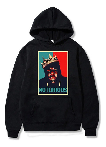 Sudadera Negra Con Capucha R.i.p Notorious Big Print Para Ho