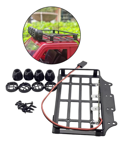 Portaequipajes De Techo Con Luz Led De Metal Para Coche Rc