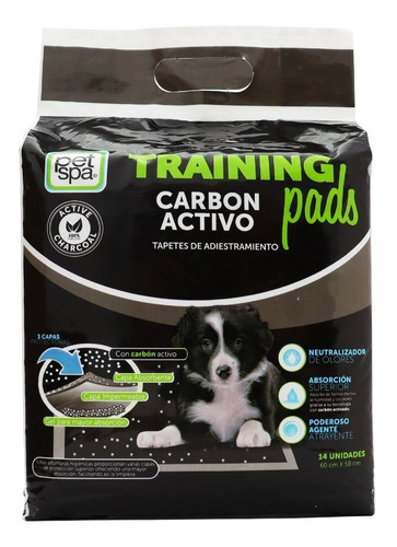 Tapete Para Perro Trainning Pads Carbon Activo X 14 Unidades