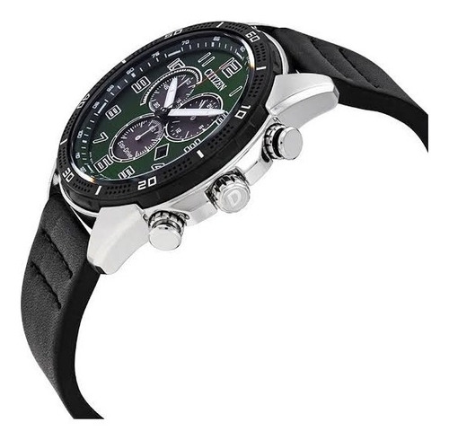 Reloj Hombre Citizen At2441-08x Ecodrive Acero Deportivo Color de la correa Negro Color del bisel Negro Color del fondo Verde