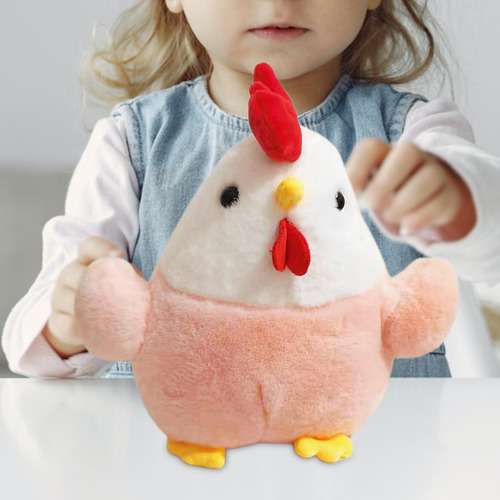 Brinquedo De Pelúcia Bonito Galo Desenho Rosa 20cm Rosa