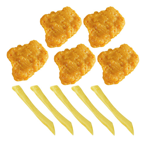 1 Juego De Patatas Fritas Falsas Modelo Pollo Frito Artifici