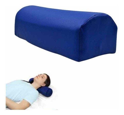 Almohada Cojin Medio Cilindro Terapeutica Cuña Descanso Color Azul