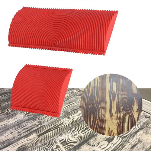 1 Juego De 2 Brochas De Goma Con Efecto De Grano De Madera