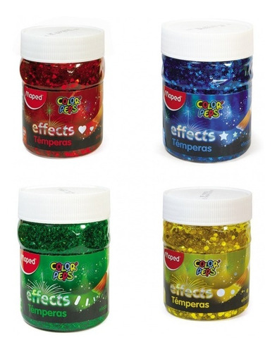 Imagen 3 de 7 de Tempera Effects Azul En Pote De 200 Ml Maped 826950