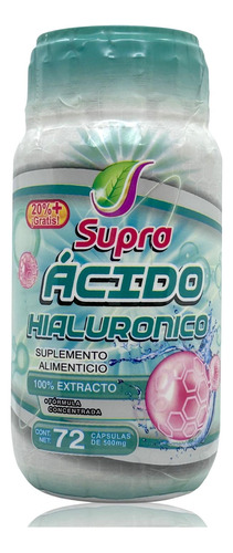 Ácido Hialurónico 72 Capsulas De 500 Mg Supra.
