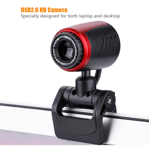 0.3mp Usb Hd Vídeo Webcam Câmera Web Cam W/microfone 360°