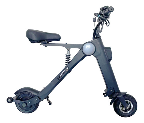 Scooter Eléctrico Plegable Con Asiento P64 Agua Portatil Color Negro