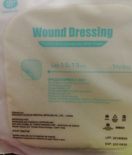 5 Apositos Hidrocoloide (generico Duoderm) (15x15) Inc/envio