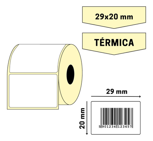 Etiquetas Térmicas 29 X 20 Mm (ancho X Alto) Rollo X 2000