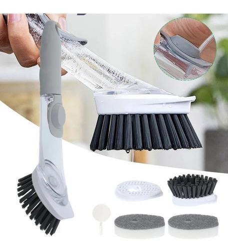 Cepillo Con Dispensador Lavaloza Limpieza Platos Escobilla