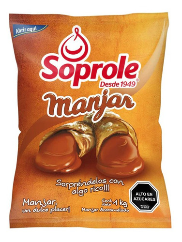 Manjar De Bolsa Soprole 1 Kg( 2uni) Super