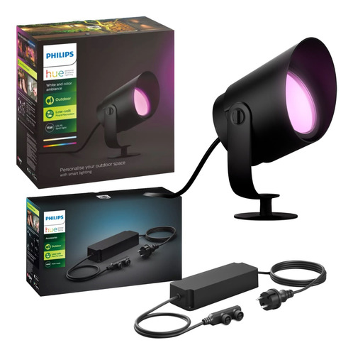 Foco Exterior Philips Hue Outdoor Lily Xl Rgb + Fuente 100w 