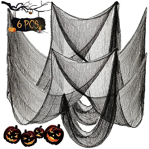 6 Pack Black Halloween Decorations Creepy Cloth Indoor ...