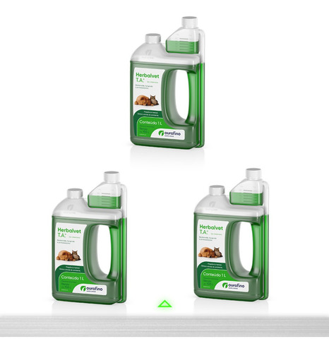Kit 3 Herbalvet Higienizador De Ambientes Ouro Fino 1 Litro