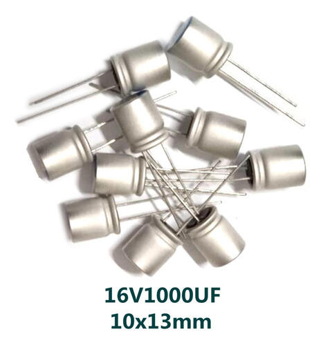 10x Capacitor Eletrolítico De Alumínio 16v 1000uf Alta