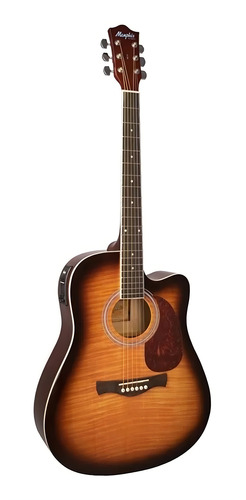 Violão eletroacústica Tagima Memphis MD 18 para destros tabbaco burst madeira técnica satin