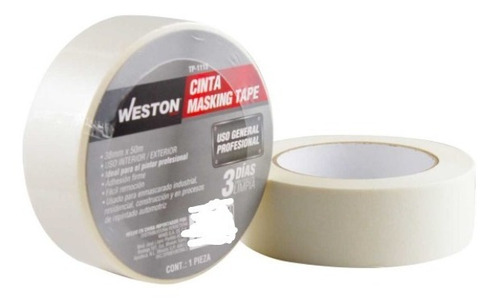 10 Cintas Masking Tape Ancho 24mm Largo 50m Marca Weston