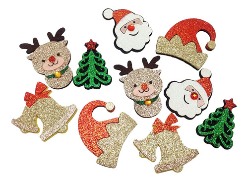 2 X 10 Piezas Navidad Coser En Parches Apliques Árbol Elk