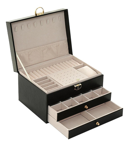 Organizador De Joyas, Caja Vintage Grande Portátil Para