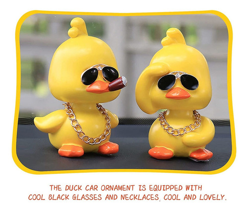 Qipai 2 Pato Amarillo Adornos Coches Decoraciones Para